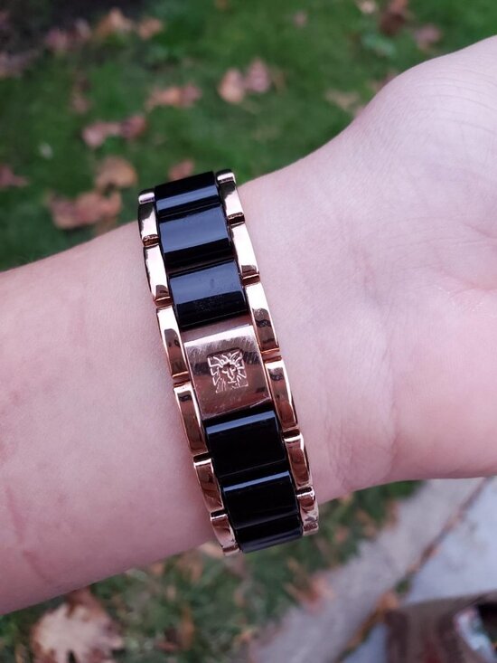 Anne Klein Women\'s Rose Gold Black Analog Quartz Resin Bracelet Luxury Watch main image 8